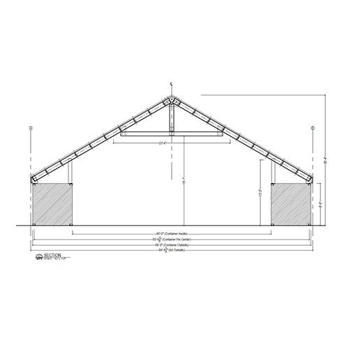 40′ Space, High Pitched Roof Style, 115 MPH, 75 PSF Model: GB5630