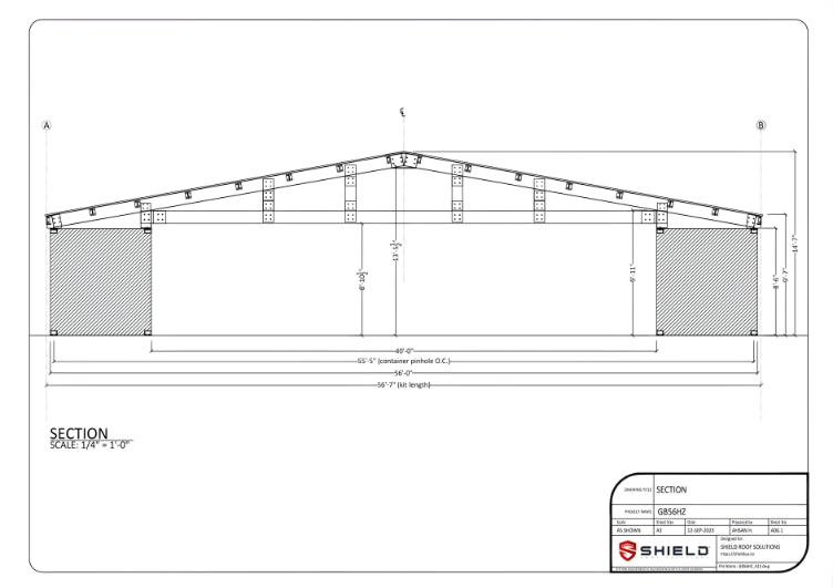 PodRoof Kit | GB56HZ Model | Gable Roof Style