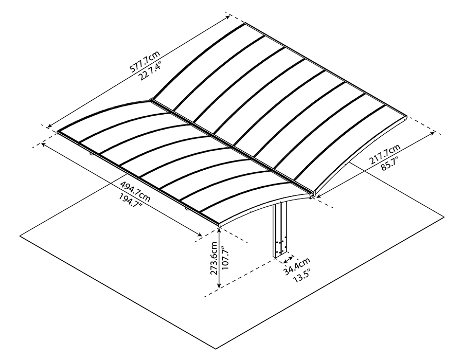 Arizona Wave Double Carport Wing-Style 19′ x 16′