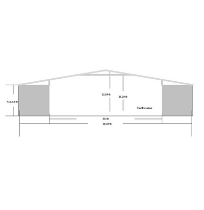 30′ Space, Gable Roof Style, 115 MPH, 33 PSF GB46