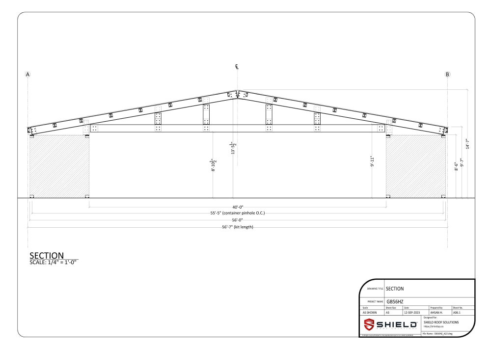 Gable PodRoof Kit | Model GB56HZ
