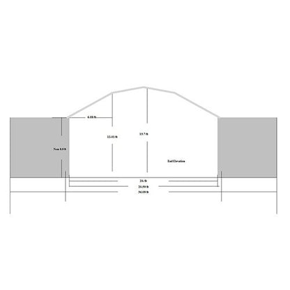 20′ Space, Gambrel Roof Style, 70 MPH, 25 PSF Model: GM20