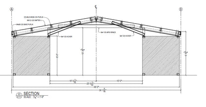 20′ Space, Gable Roof Style, 115 MPH, 62 PSF Model: GB36SP