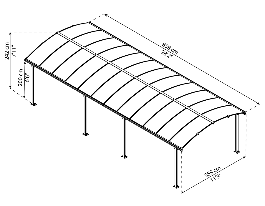 Arcadia Carport 12' x 28'