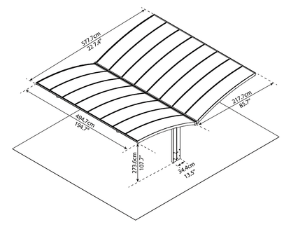 Arizona Wave Double Carport Wing-Style 19′ x 16′