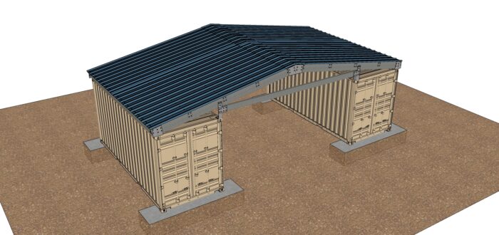 Pitched Roof For Home Or Garage - Join Two Shipping Containers Using N –  Container Modification World